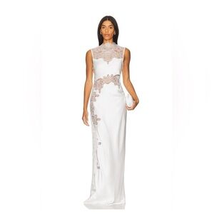 Shona Joy High-Neck Stratus Lace Dress NWT